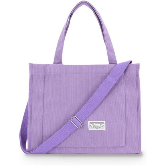 Handbags - Corduroy Tote Bag for Women Work Crossbody Purse for